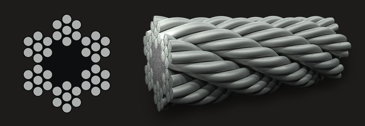 6x7 (6/1) - Fibre Core Wire Rope