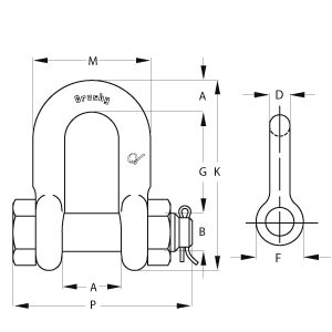 Bolt Type Chain Shackles - Diagram