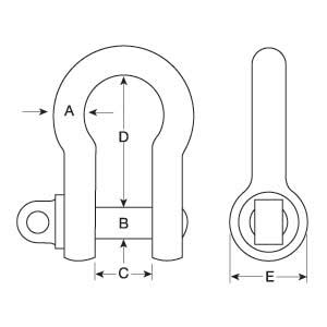 Large Bow Shackle Type-A With Screw Collar Pin diagram
