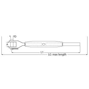 Fork and Swage Rigging Screw (Open Body)