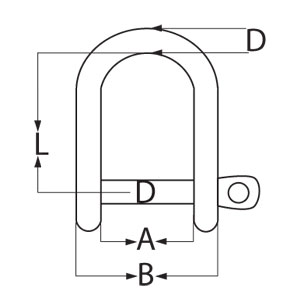 Stainless Steel D Shackle - Diagram