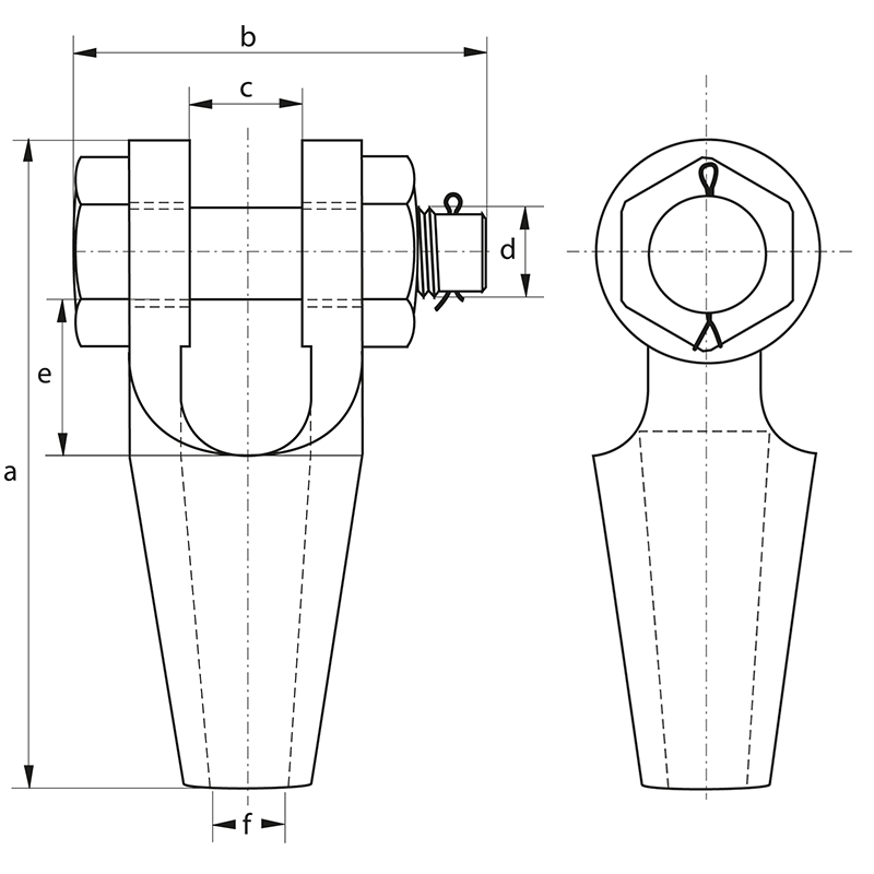 Open Spelter Sockets - Diagram