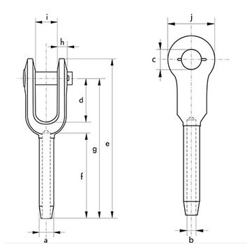 Green Pin Open Swage Sockets CP - Diagram