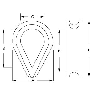 Galvanised Commercial Thimble diagram